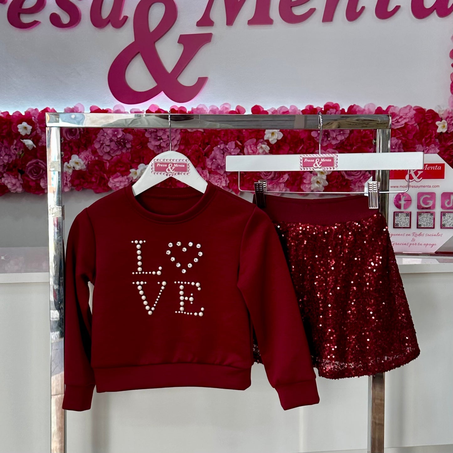 Conjunto Love lentejuelas