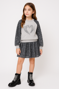 Conjunto lentejuelas corazón