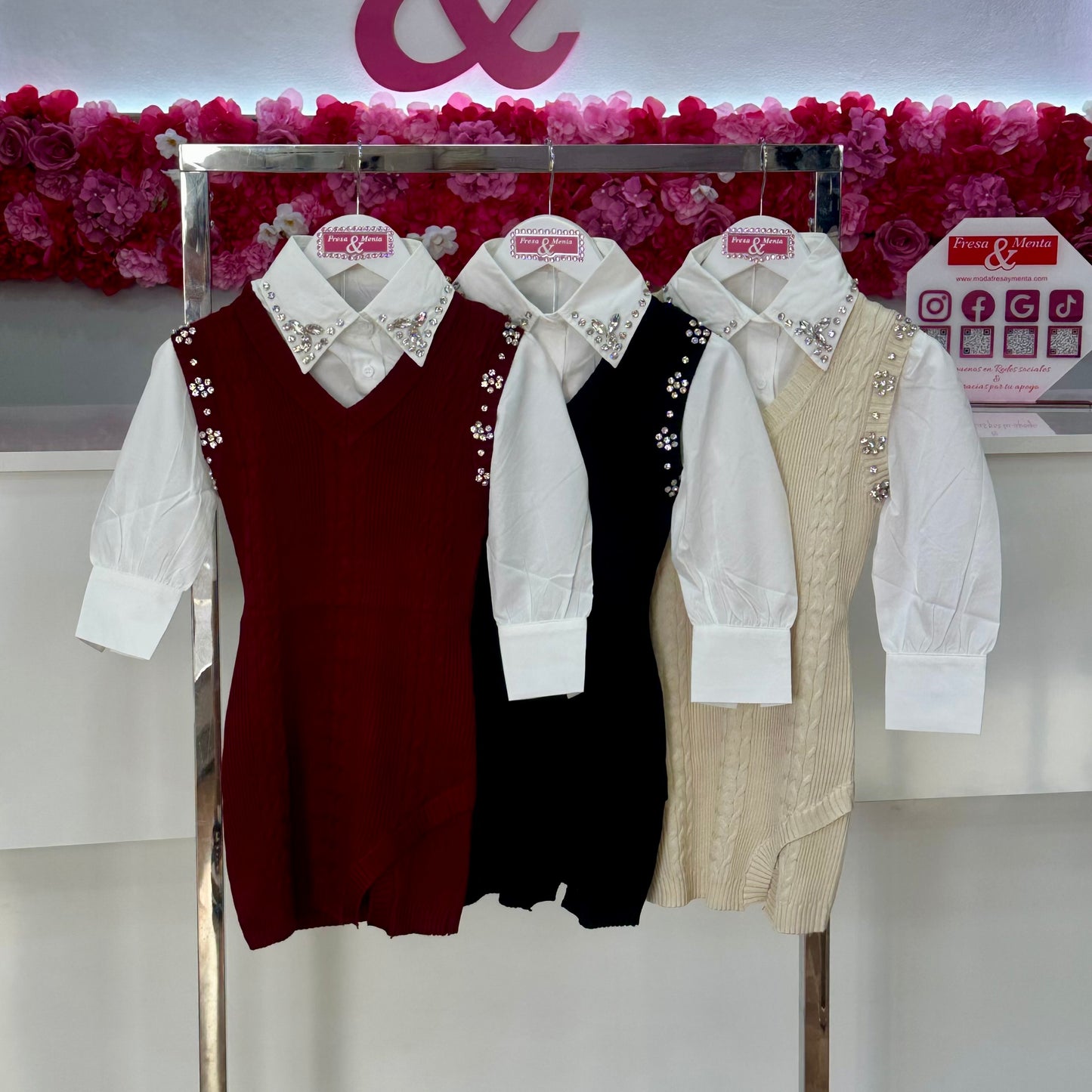 Vestido Lana con camisa