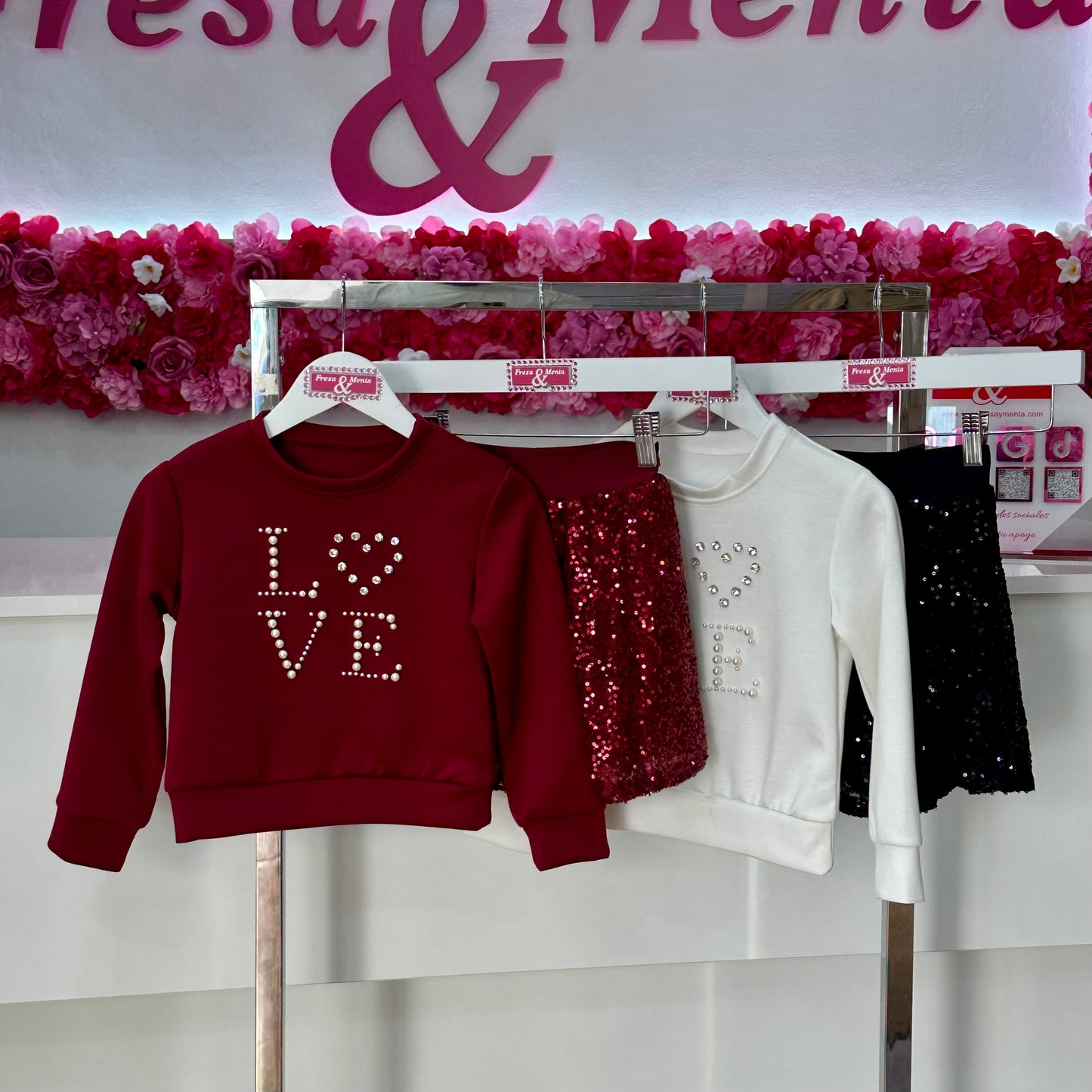 Conjunto Love lentejuelas