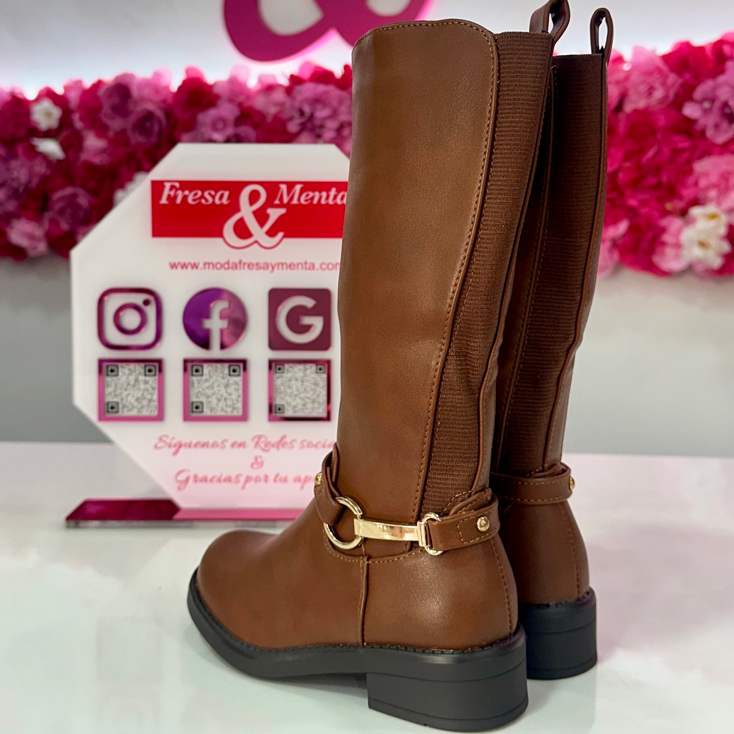 Bota Marrón con cremallera