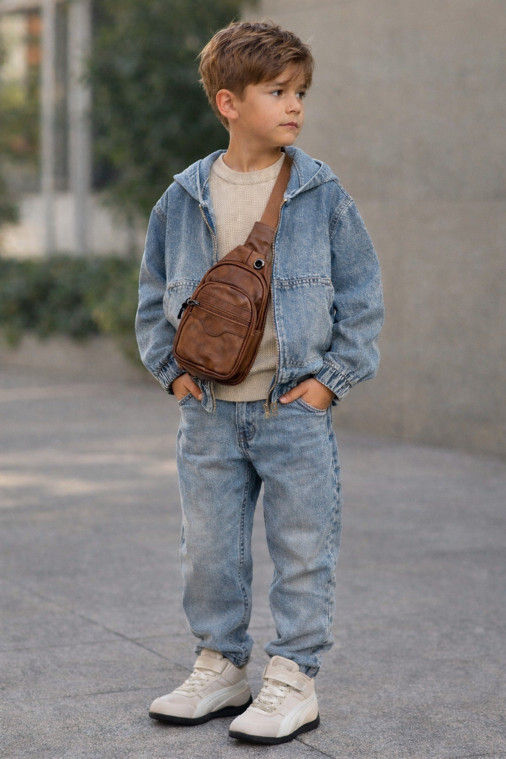 Bolso bandolera poli piel camel