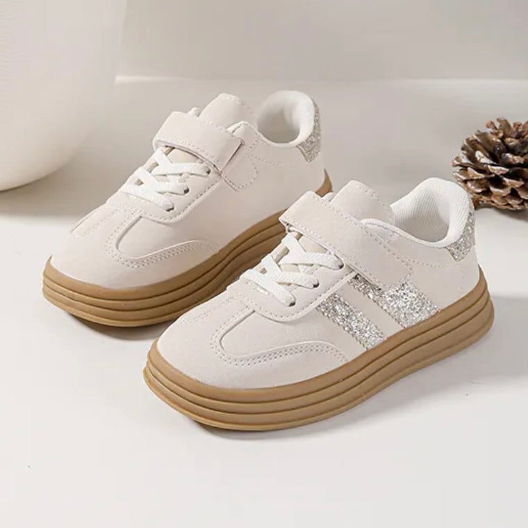 Zapatillas Beige Glitter