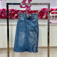 Falda Jeans Larga tiras