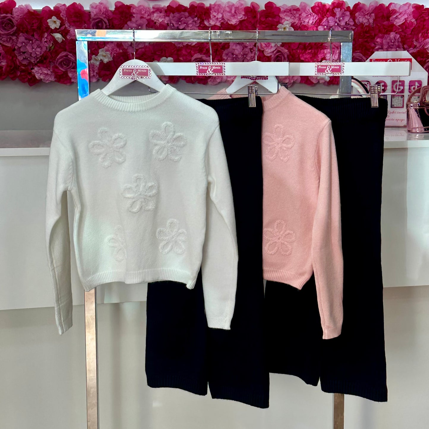 Conjunto lana flor