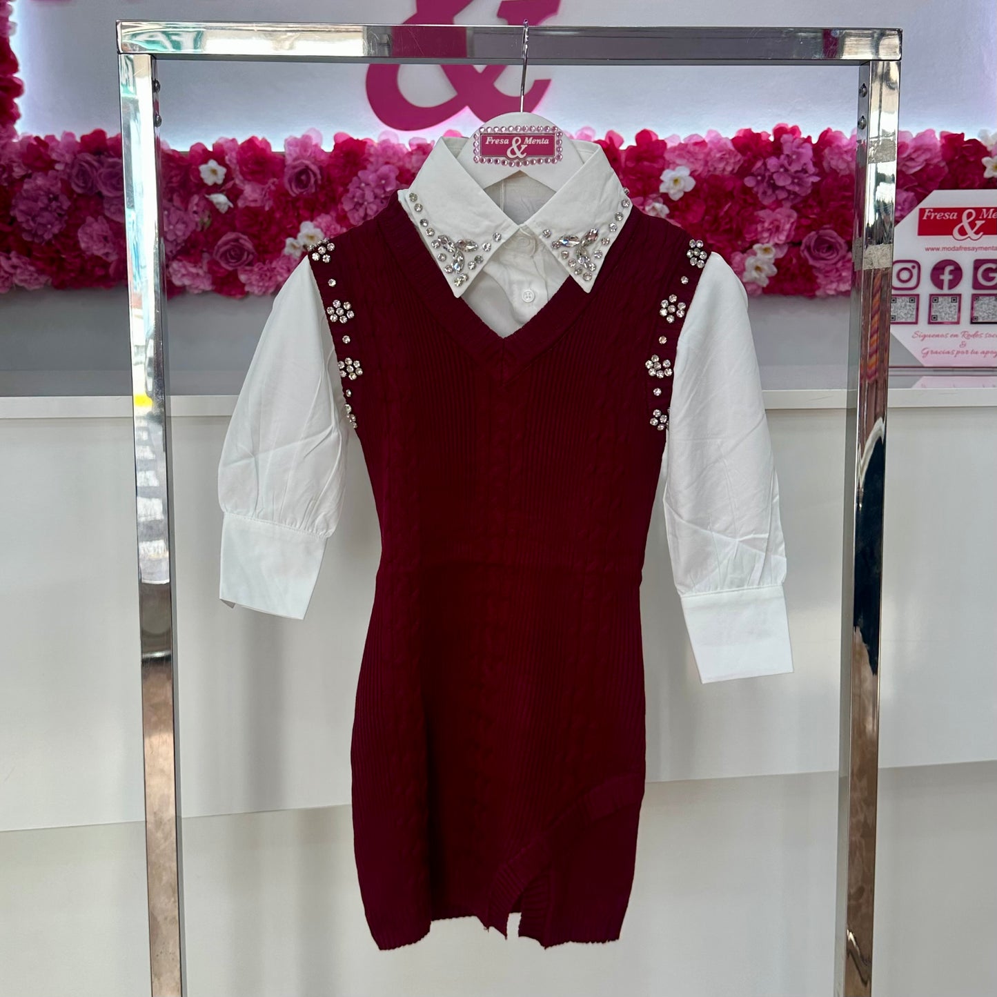 Vestido Lana con camisa
