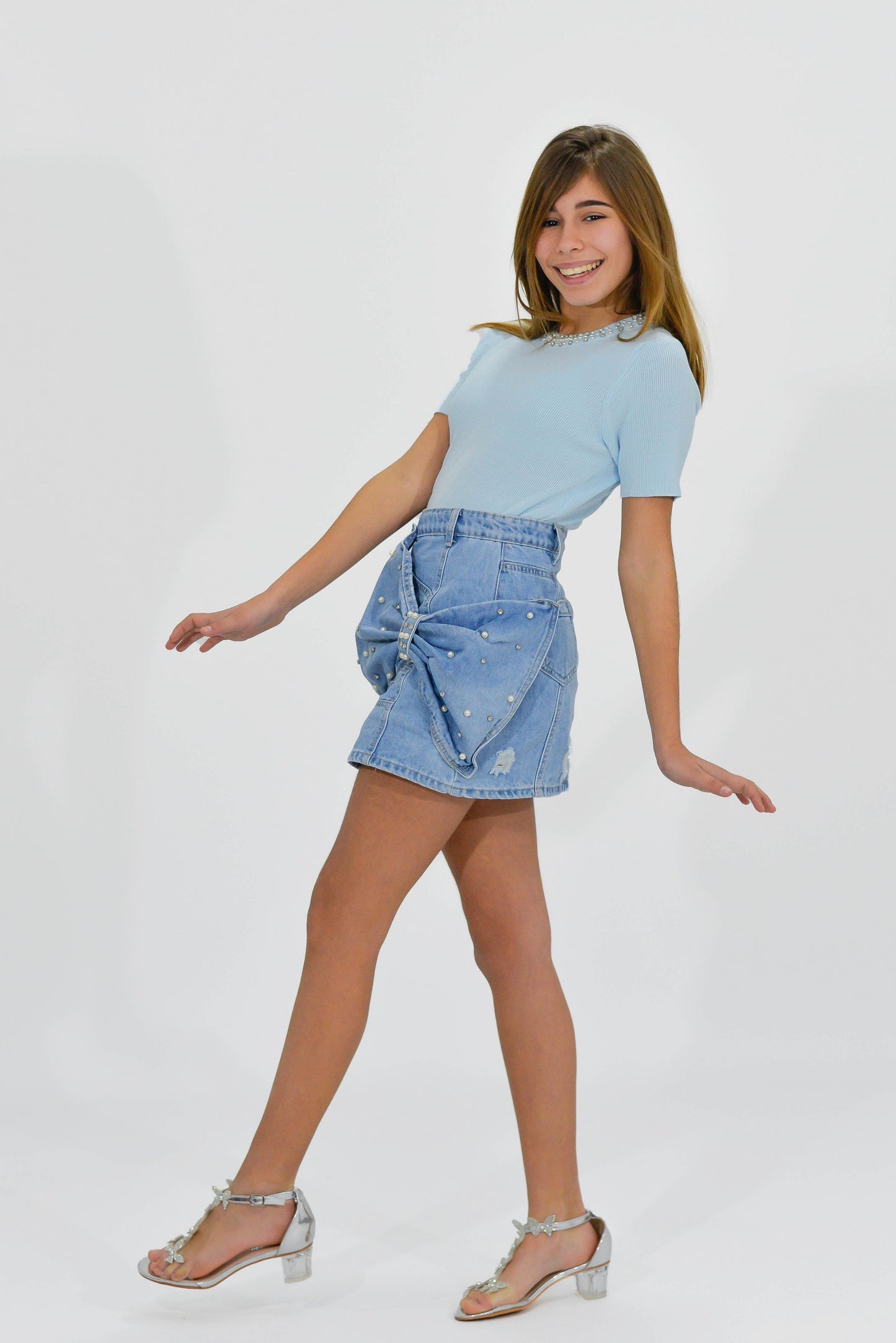 Falda jeans lazo
