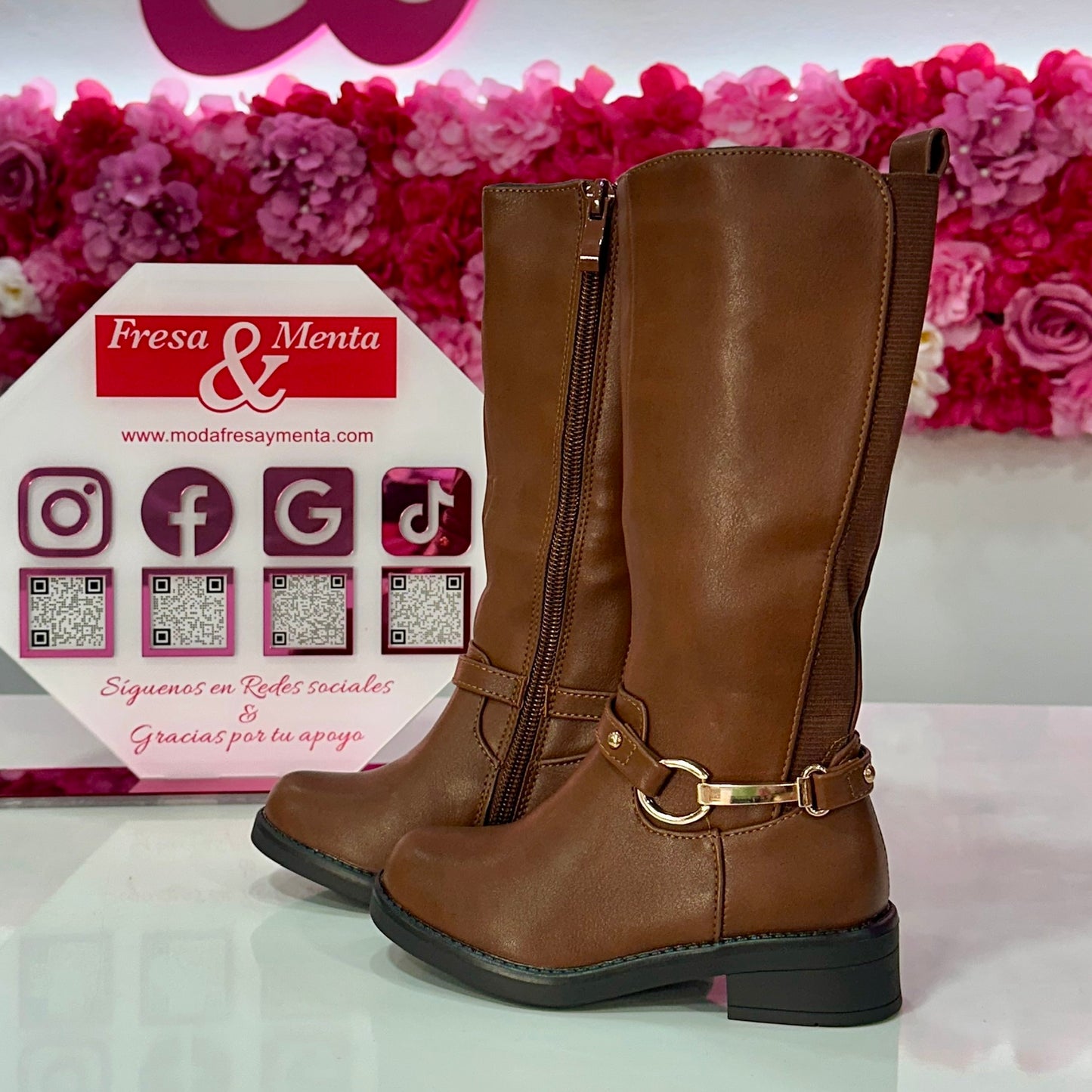Bota Marrón con cremallera