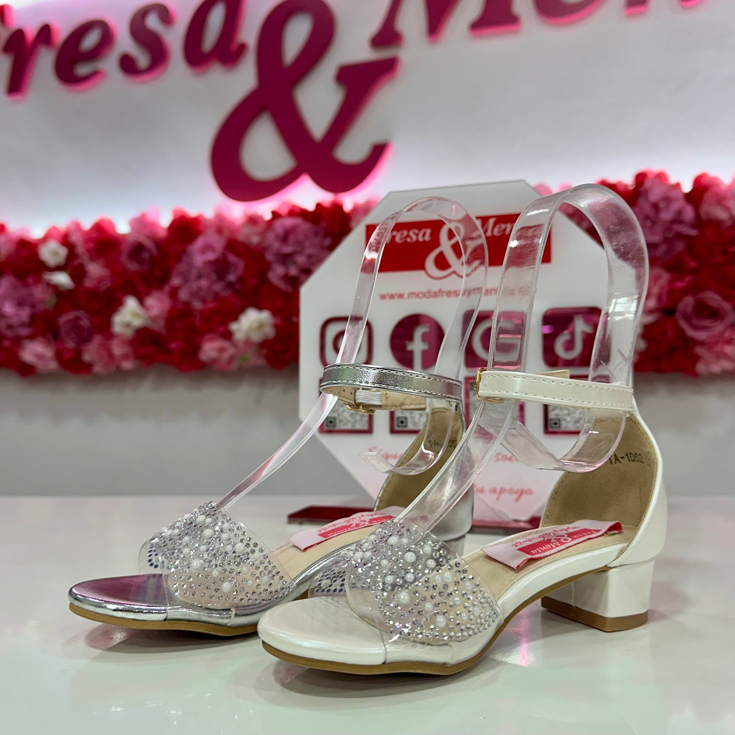 Tacón pala transparente