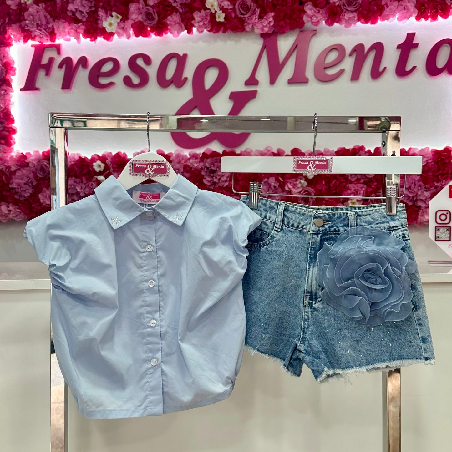 Conjunto short flor