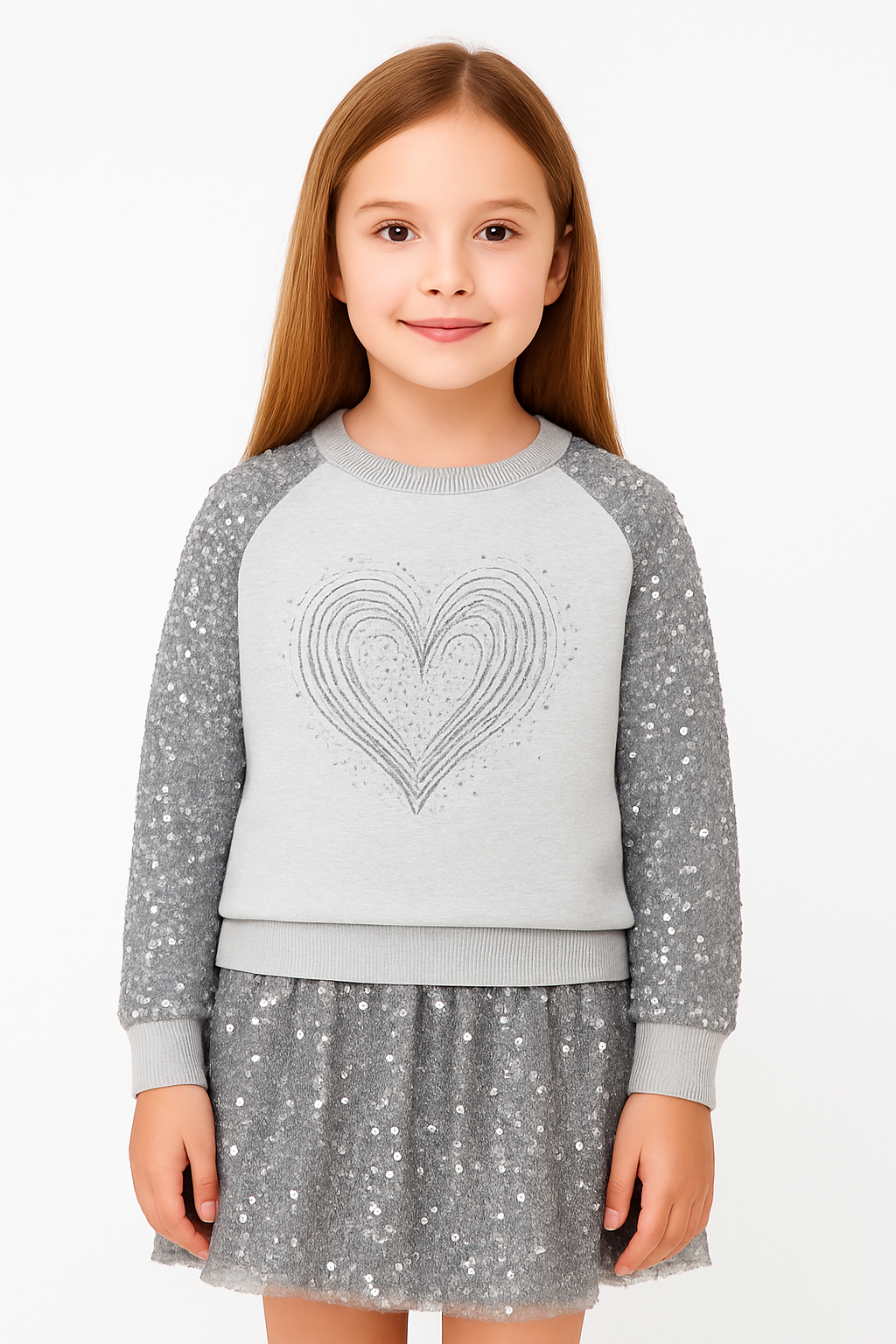Conjunto lentejuelas corazón