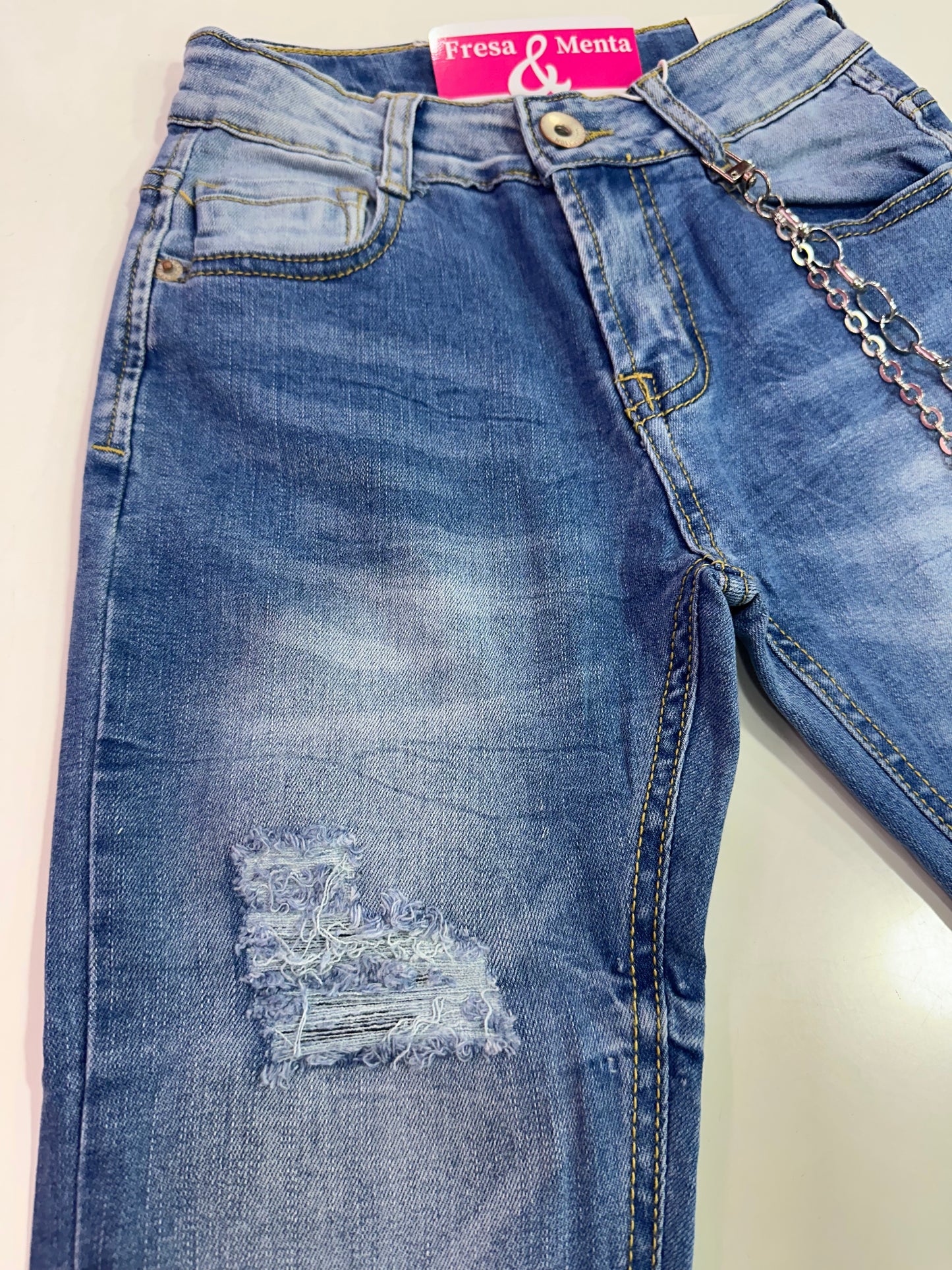 Jeans elástico cadena