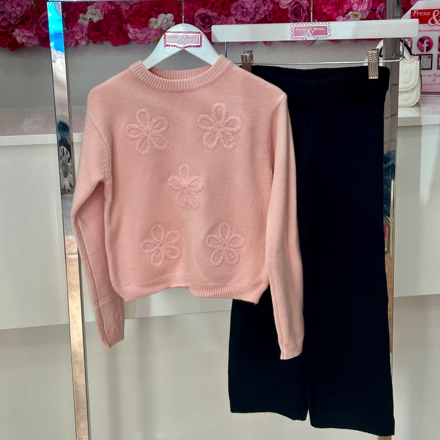 Conjunto lana flor