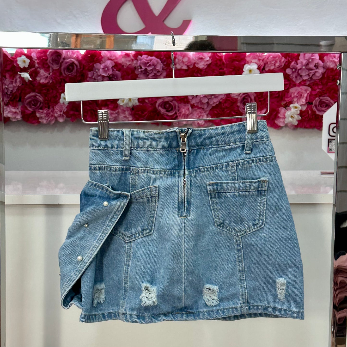 Falda jeans lazo