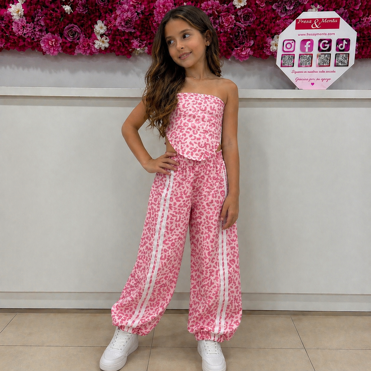 Conjunto corset oversize leopardo