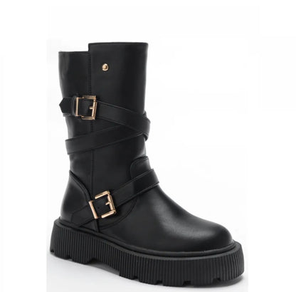 Bota hebillas plataforma