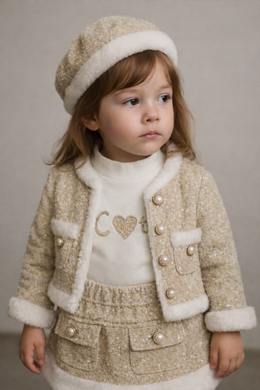 Conjunto tweed brillo baby