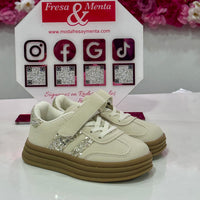 Zapatillas Beige Glitter