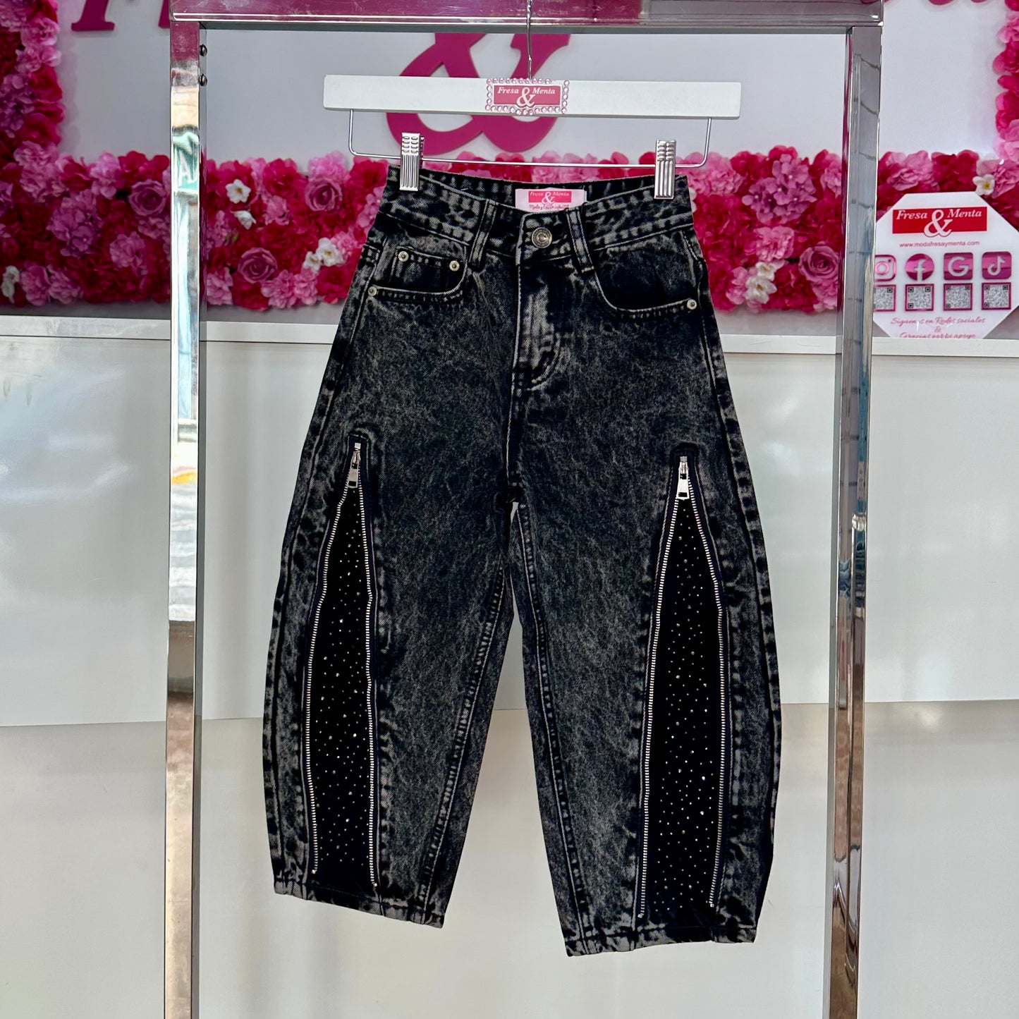 Jeans oversize con cremallera