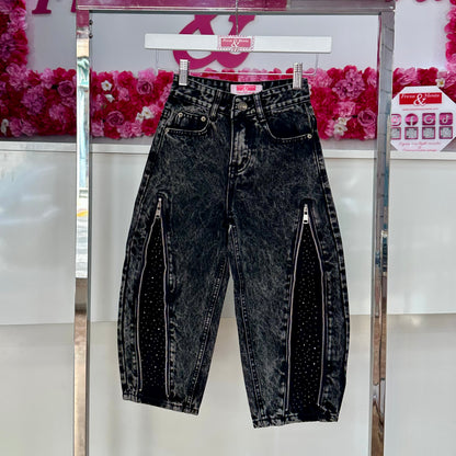 Jeans oversize con cremallera
