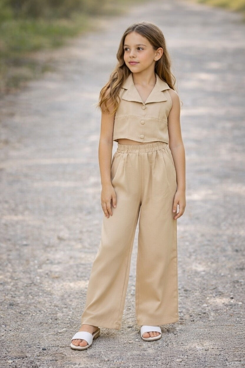 Conjunto chaleco pantalón ancho