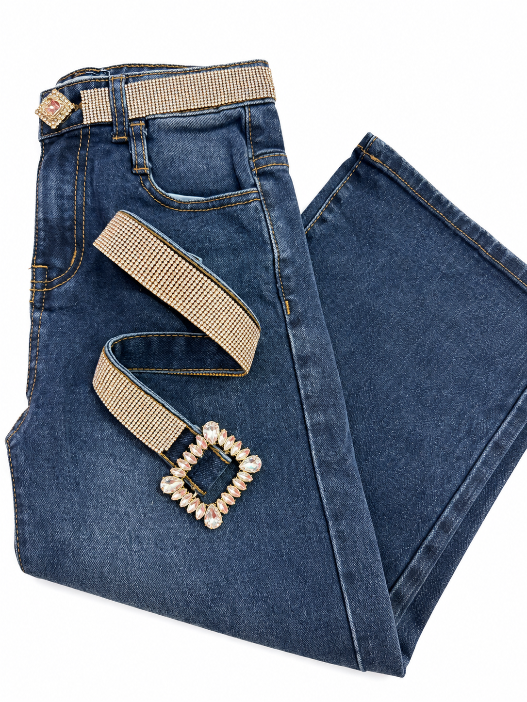 Jeans Con Pedrería y cinturón
