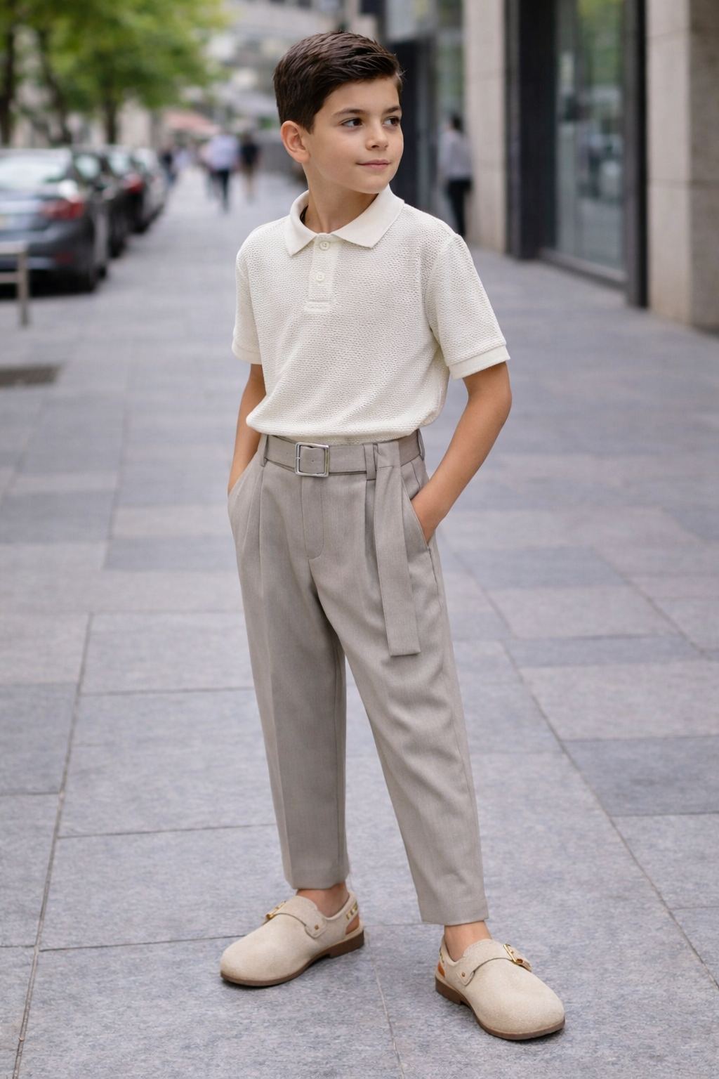 Pantalón vestir pinza cinturón