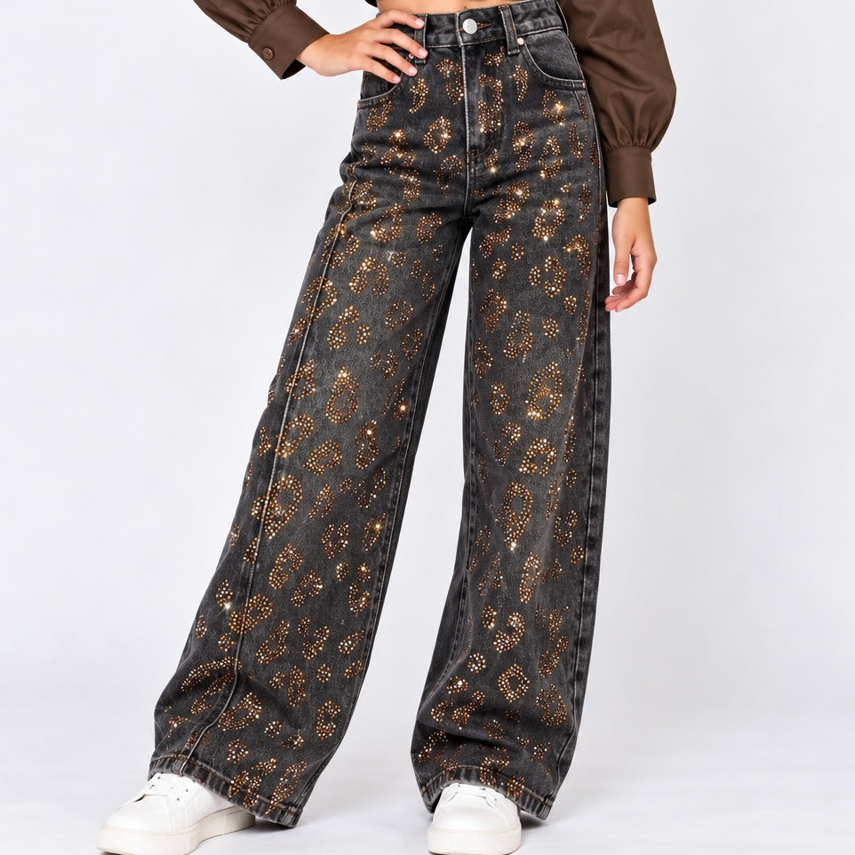 Jeans animal print brillo