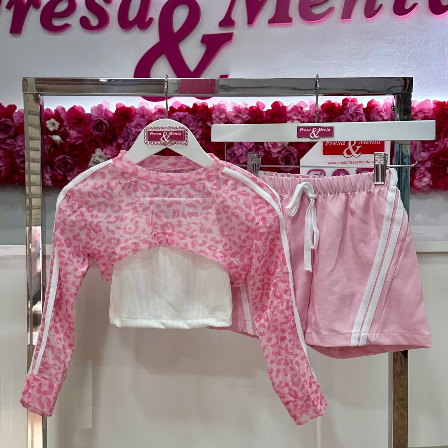 Conjunto leopardo gasa short