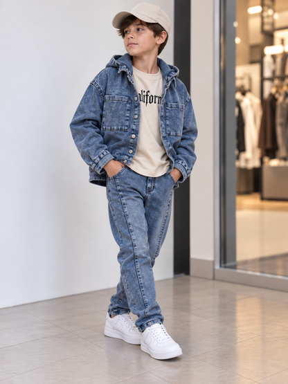 Conjunto jeans sobre camisa