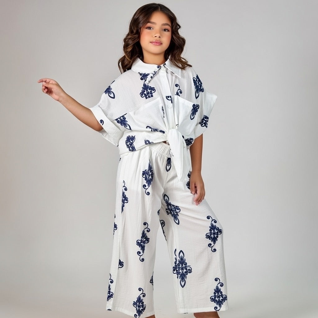 Conjunto camisa y pantalón ancho