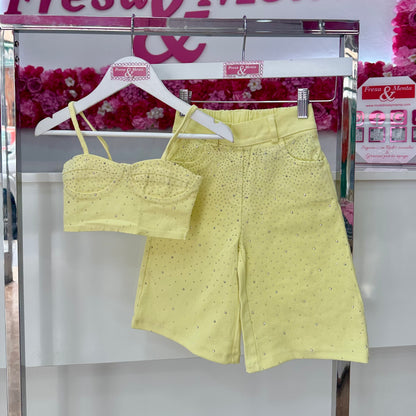Conjunto jeans brillos