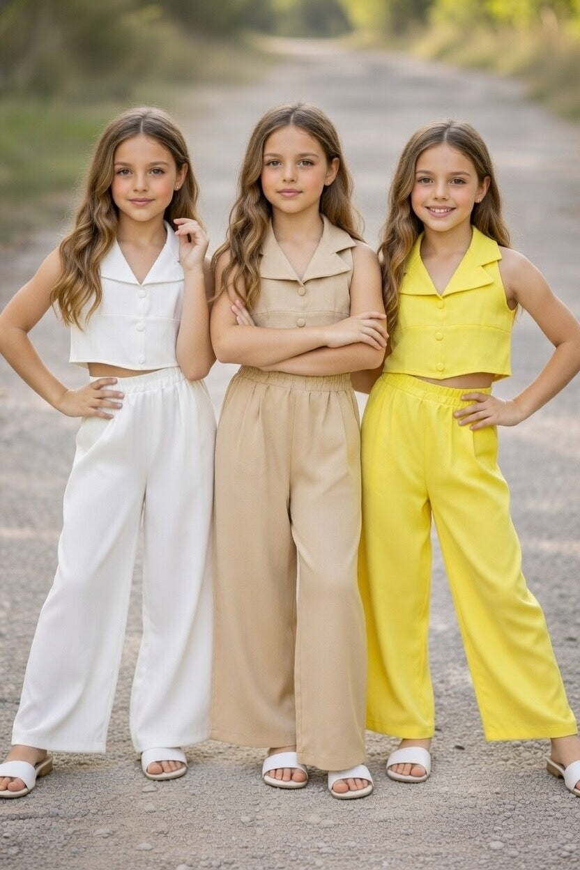 Conjunto chaleco pantalón ancho