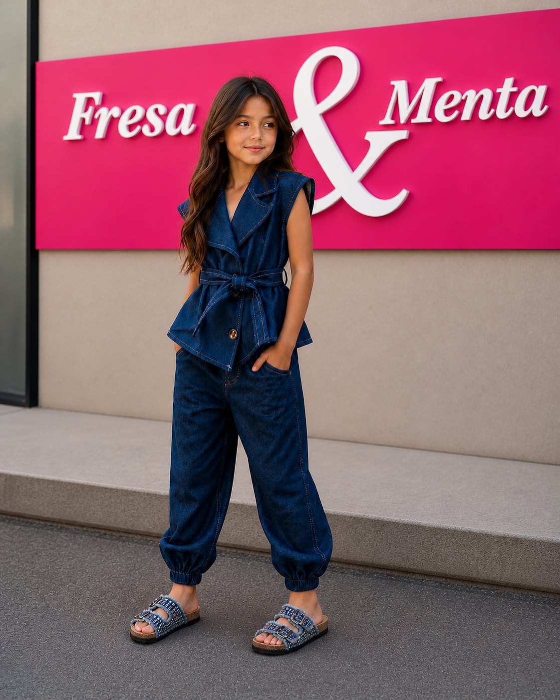Conjunto chaleco jeans