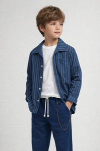 Conjunto sobre camisa raya