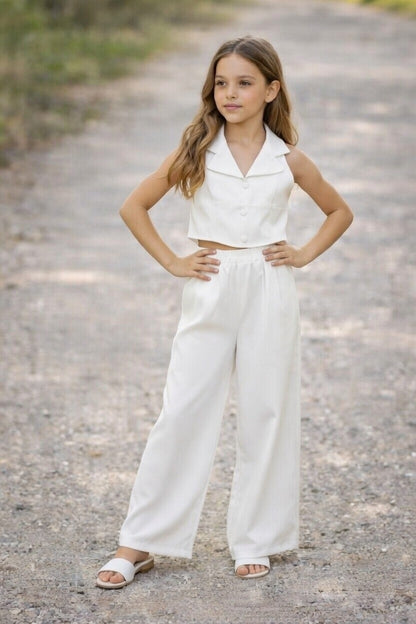 Conjunto chaleco pantalón ancho