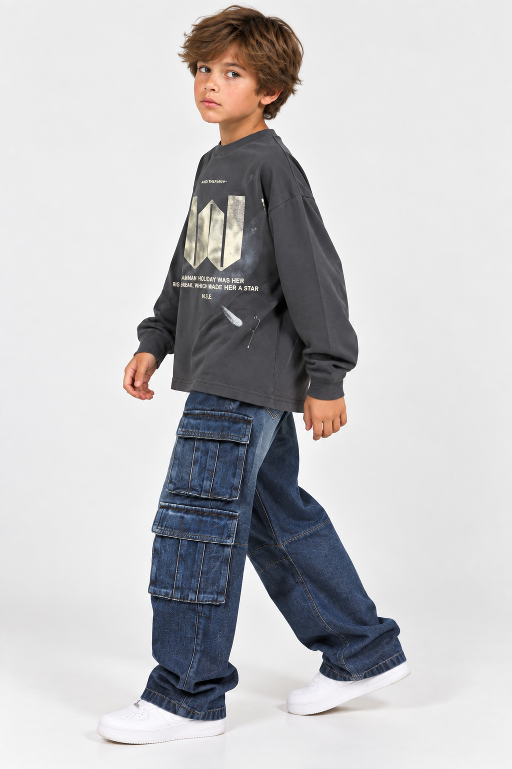 Pantalón jeans Cargo Ancho