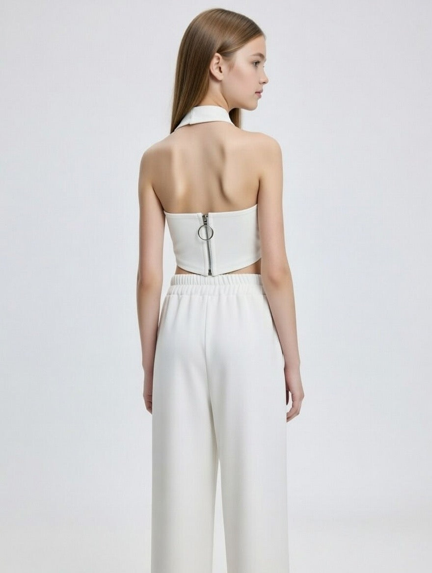 Conjunto chaleco pantalón ancho
