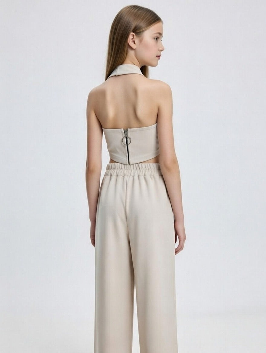 Conjunto chaleco pantalón ancho