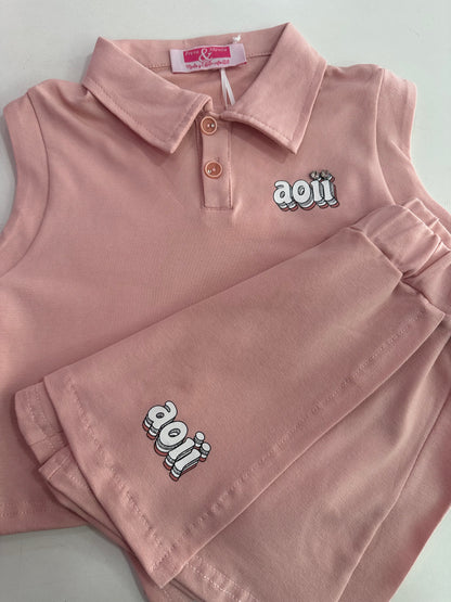 Conjunto sport polo dañada pantalón