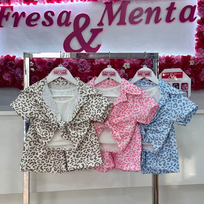 Conjunto camisa leopardo