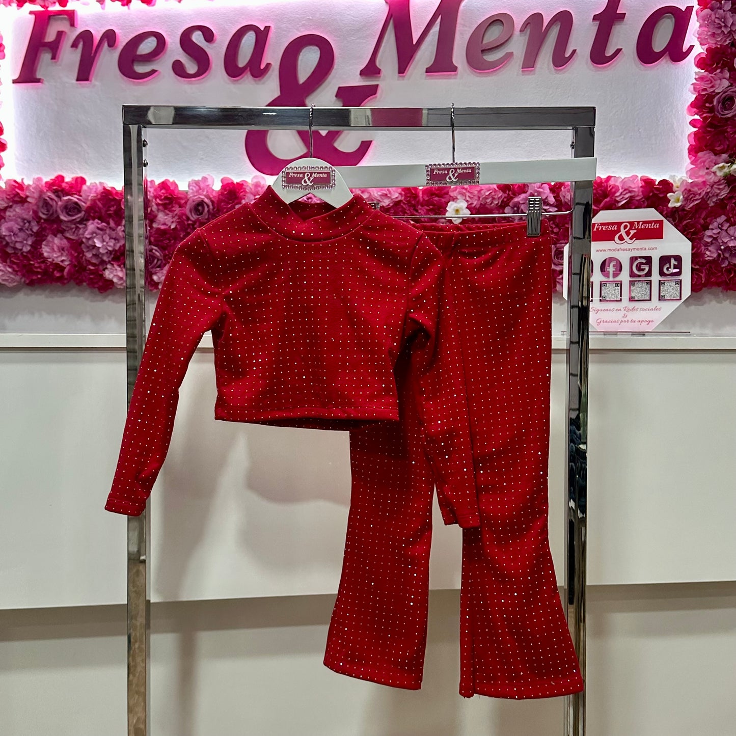 Conjunto campana brillos