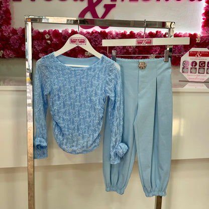 Conjunto vestir con pantalón puño