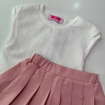 Conjunto falda pantalón plisada