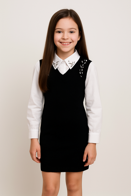 Vestido Lana con camisa