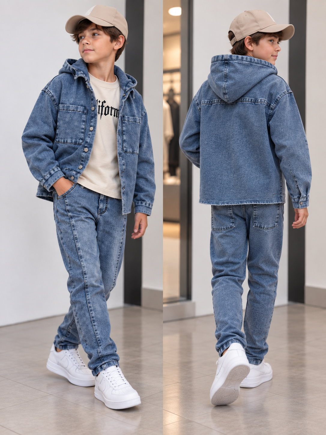 Conjunto jeans sobre camisa
