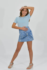 Falda jeans lazo