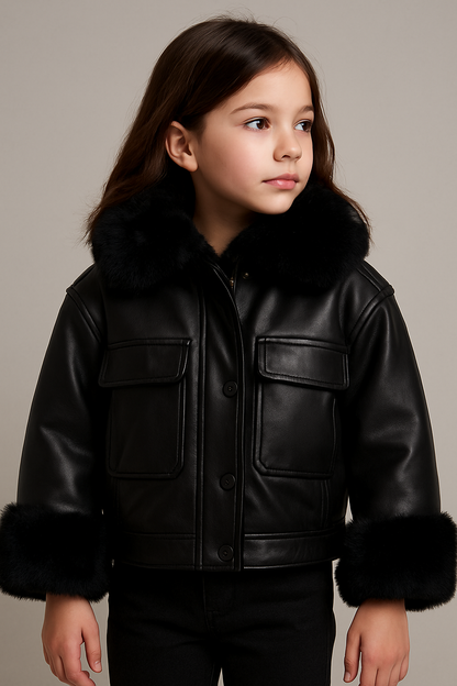 Chaqueta poli piel oversize