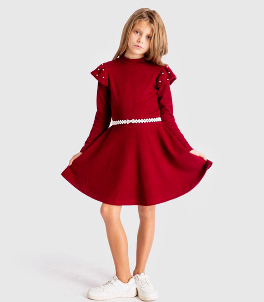 Vestido con de talles de perlas