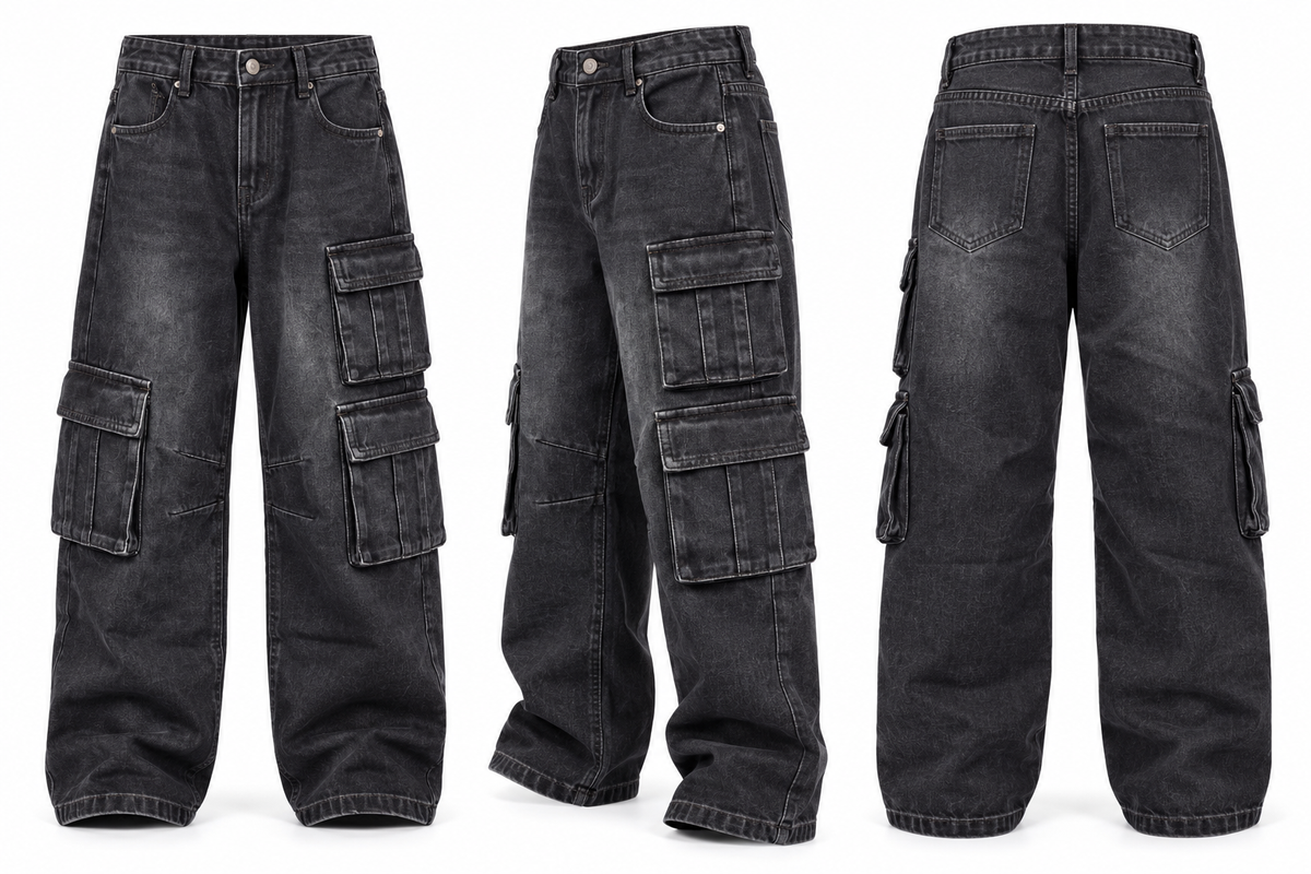 Pantalón jeans Cargo Ancho
